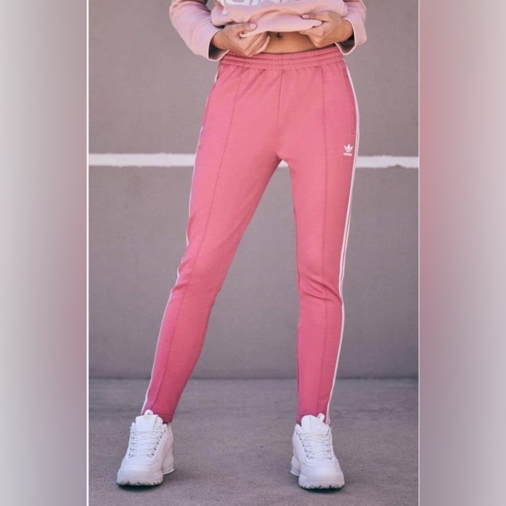 Adiddas Pink Superstar Track Pants & Bonus Leggings